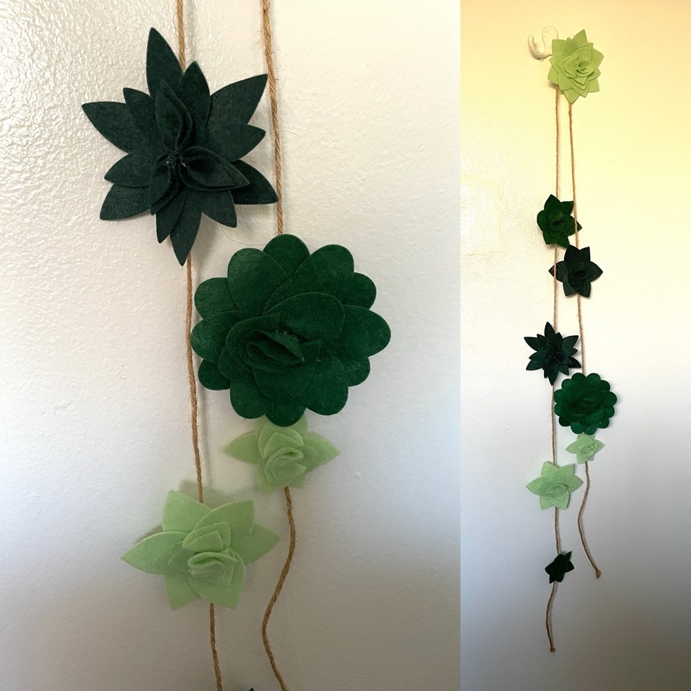 FELT Fabric CACTUS Flower GARLAND Wall Home DECOR